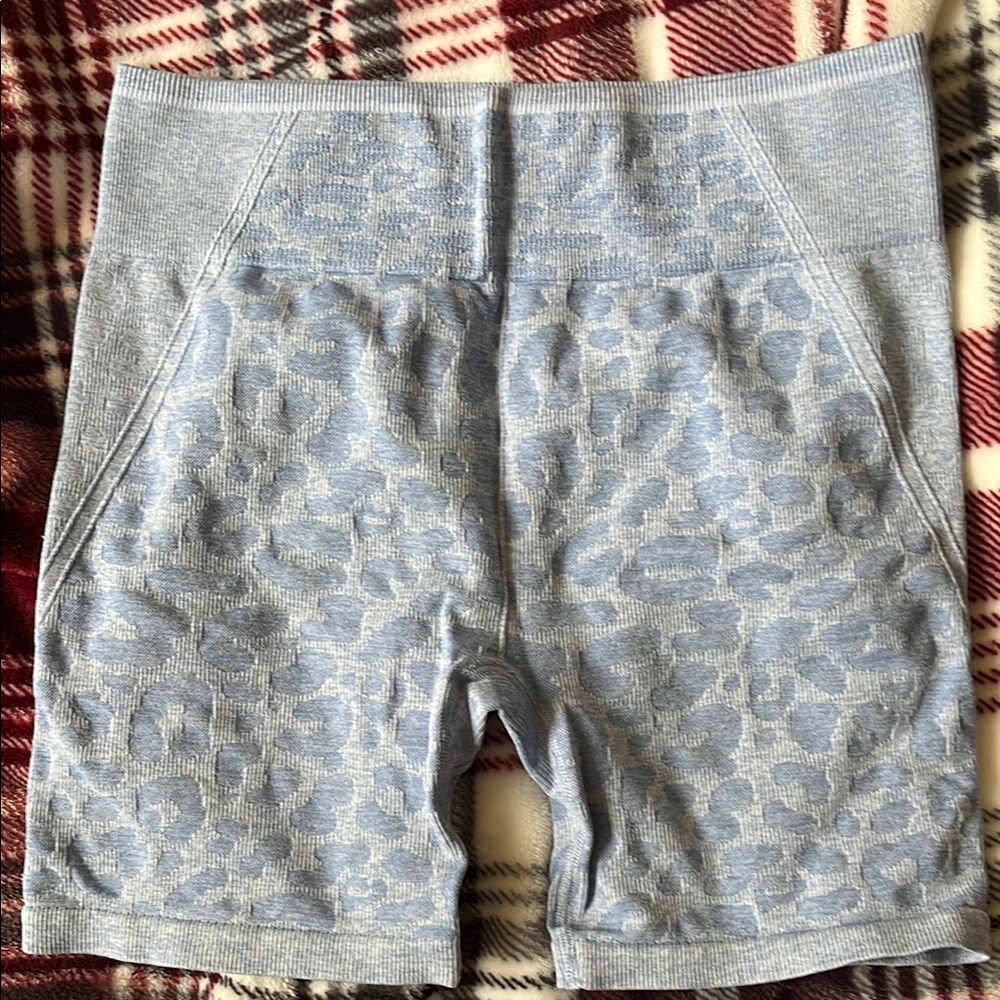 Blue Leopard Print Shorts